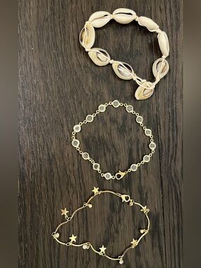 Gold and Crystal Anklet Bracelet
